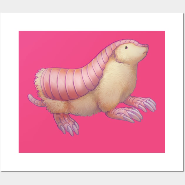 Pink Fairy Armadillo Wall Art by Wagglezags